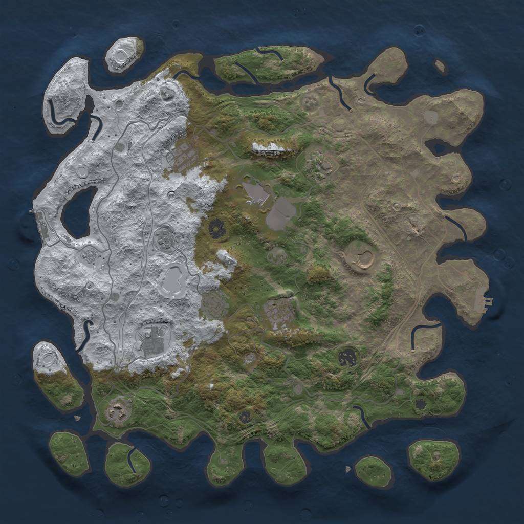 Rust Map: Procedural Map, Size: 4250, Seed: 2022, 19 Monuments