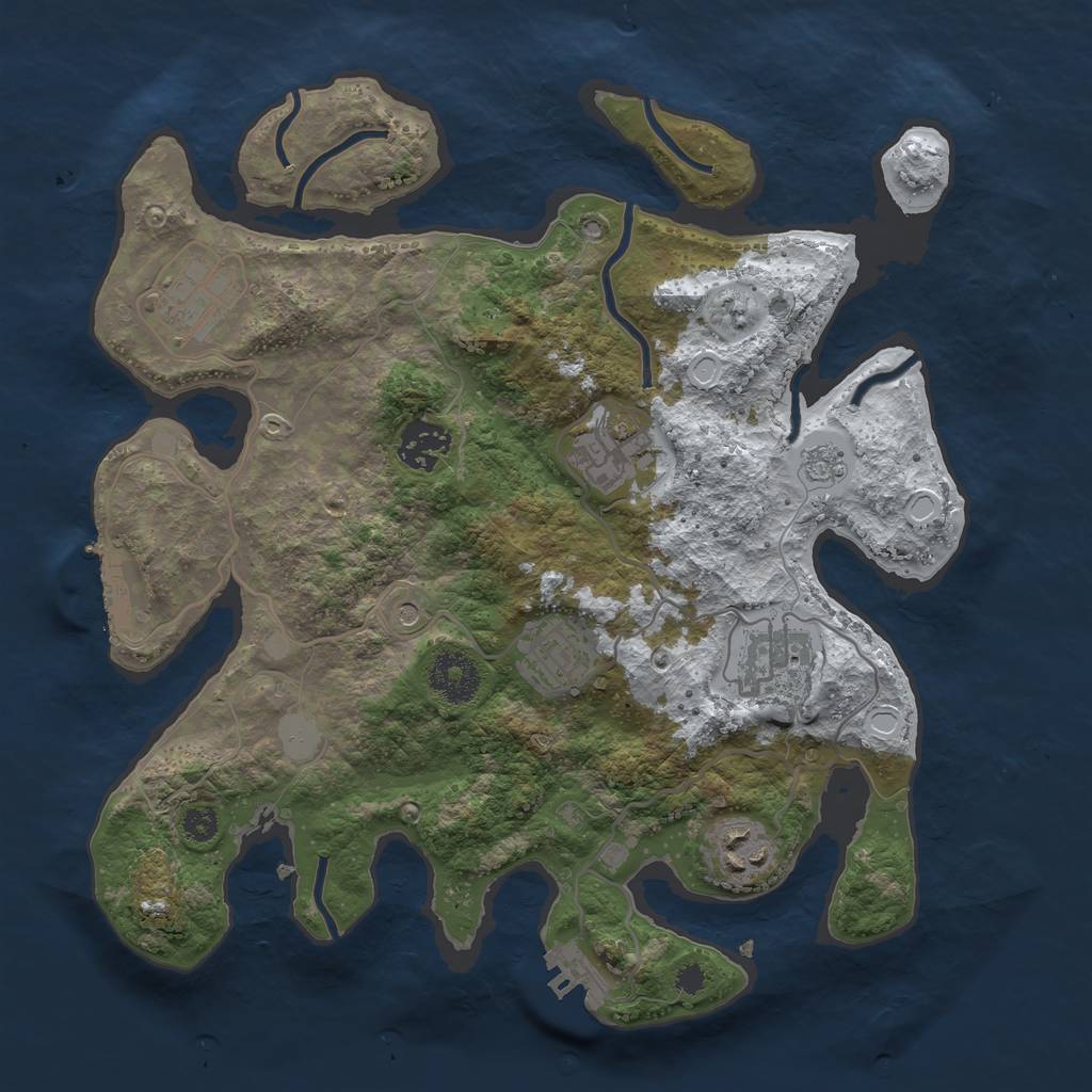Rust Map: Procedural Map, Size: 3200, Seed: 30967, 15 Monuments