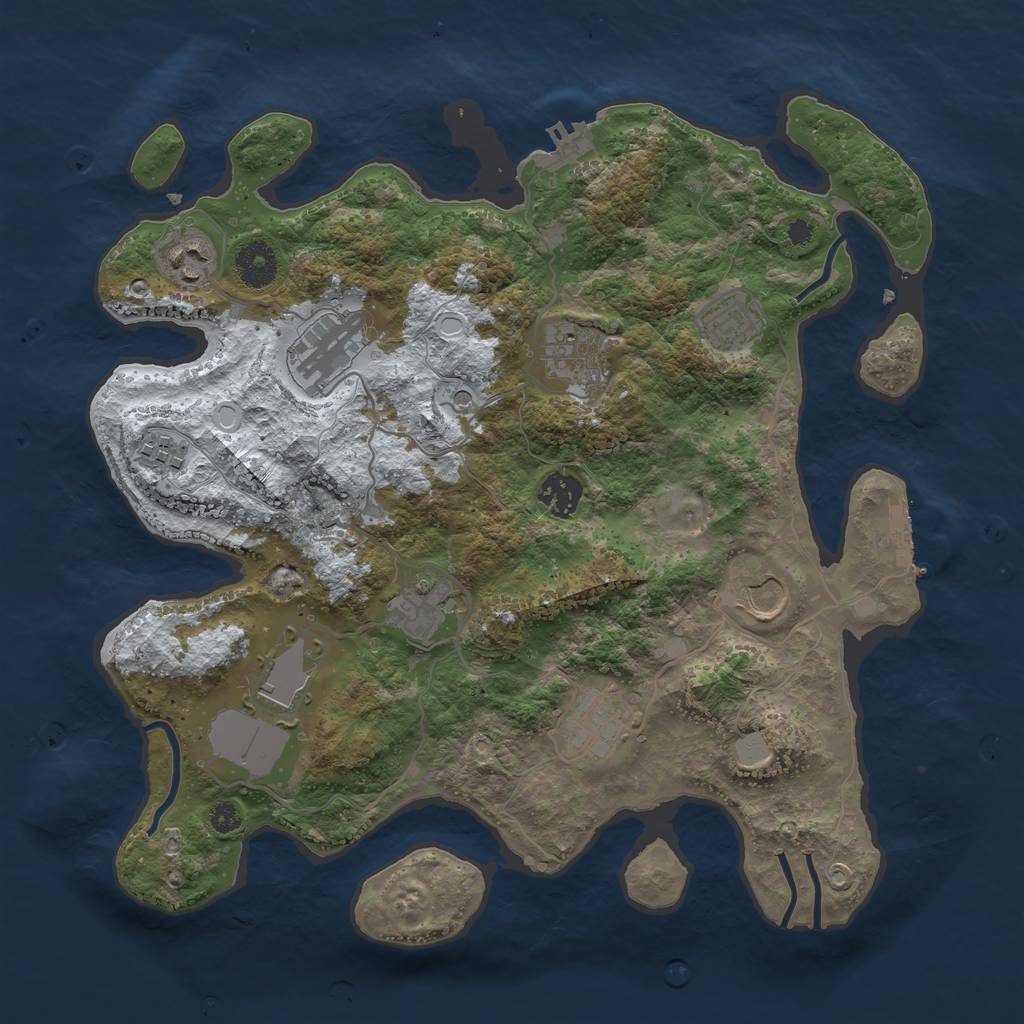 Rust Map: Procedural Map, Size: 3550, Seed: 94756, 18 Monuments