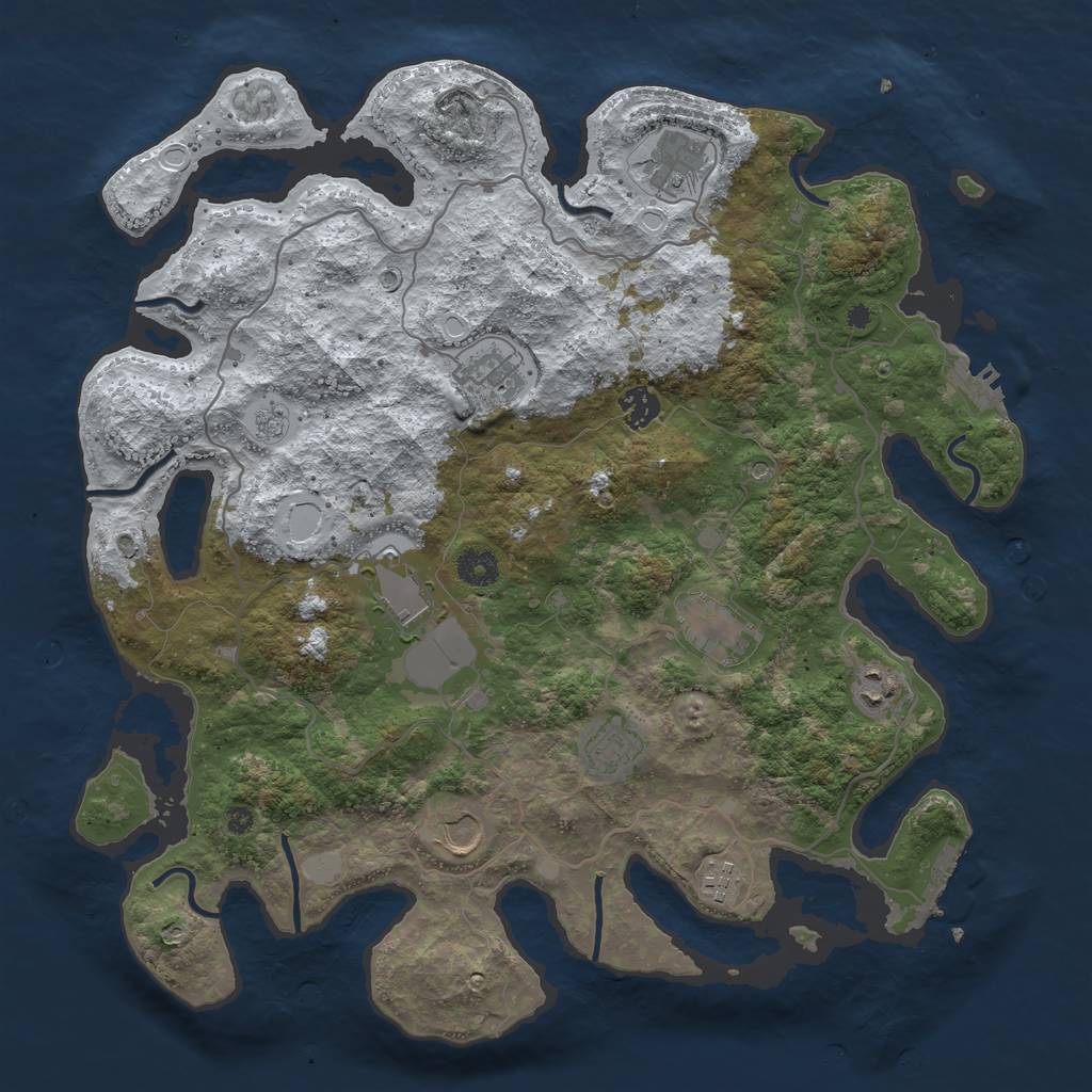 Rust Map: Procedural Map, Size: 4000, Seed: 186758, 18 Monuments