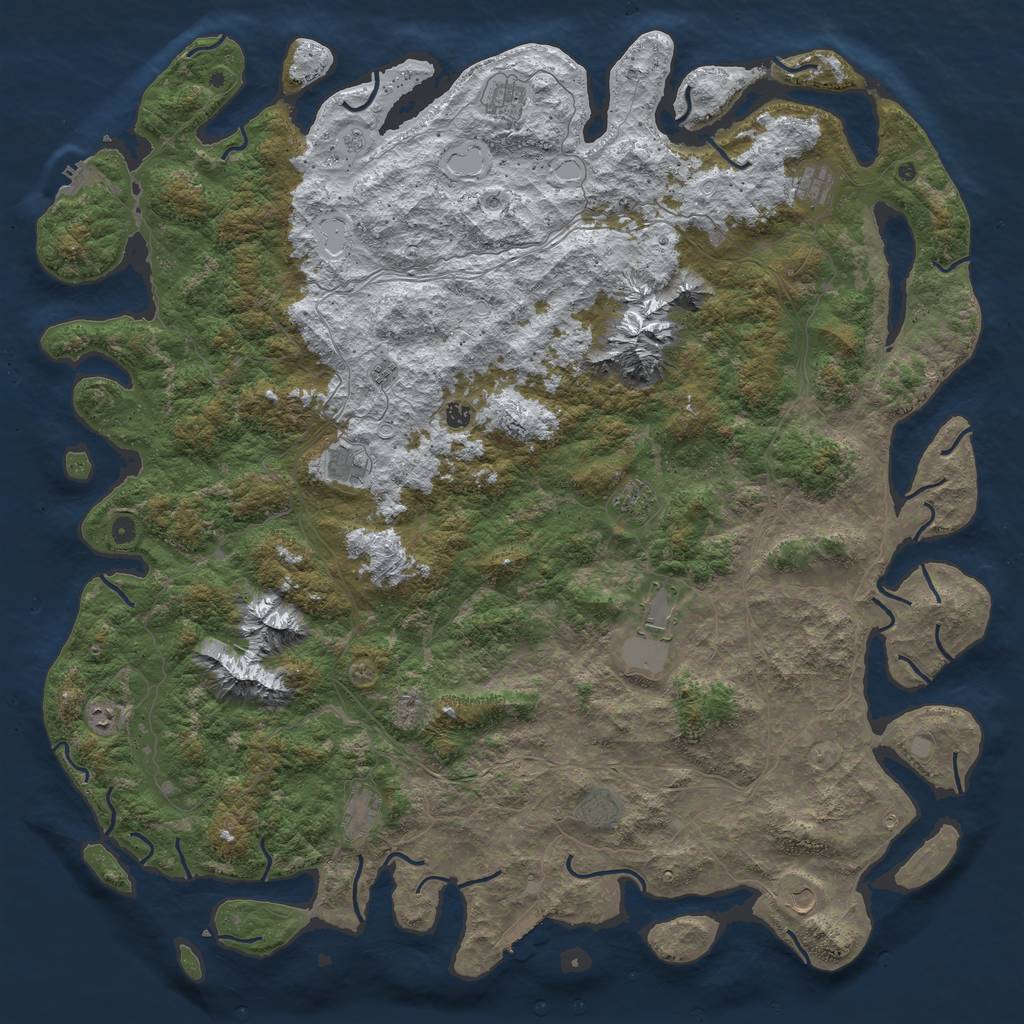 Rust Map: Procedural Map, Size: 6000, Seed: 3070, 20 Monuments