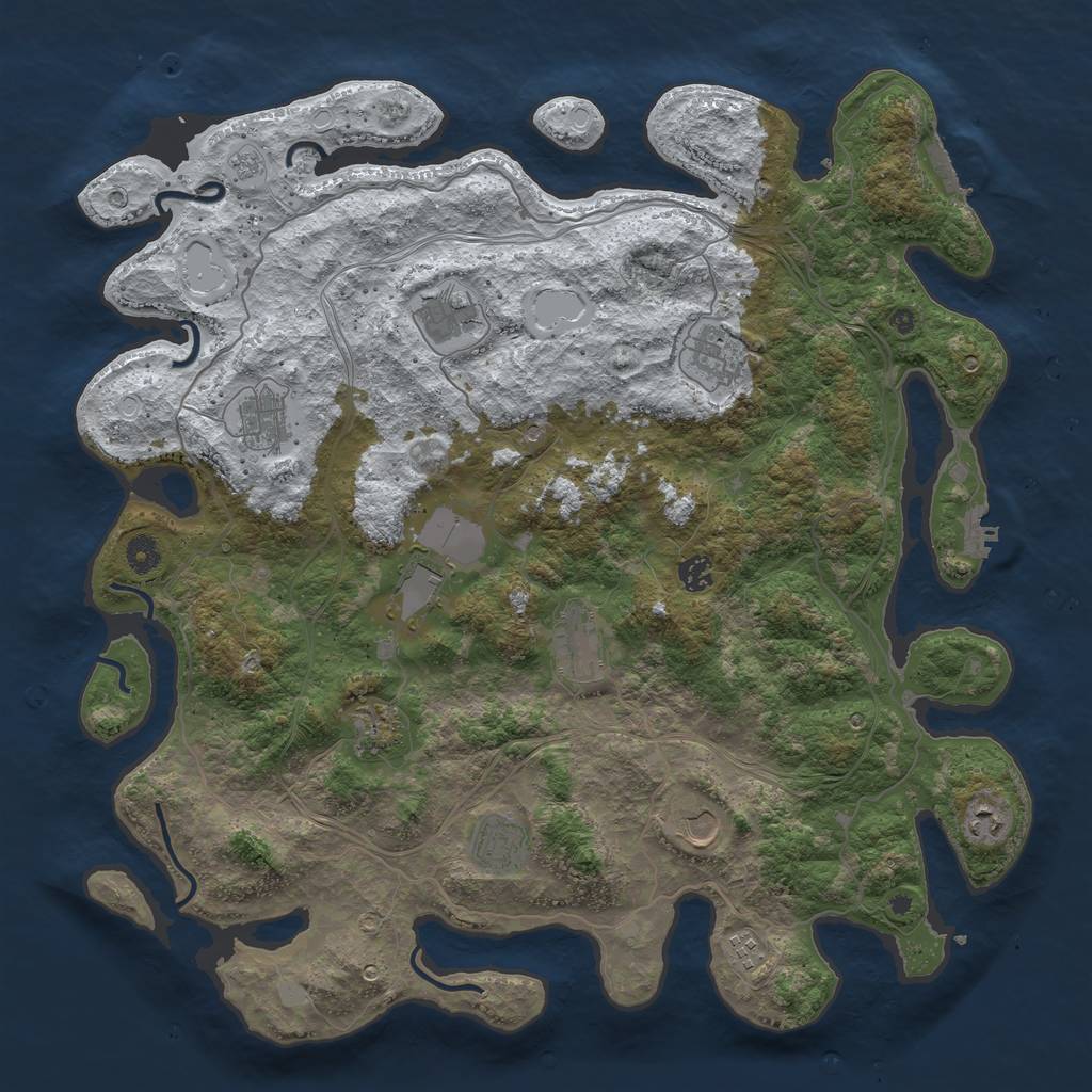 Rust Map: Procedural Map, Size: 4500, Seed: 3134314, 20 Monuments