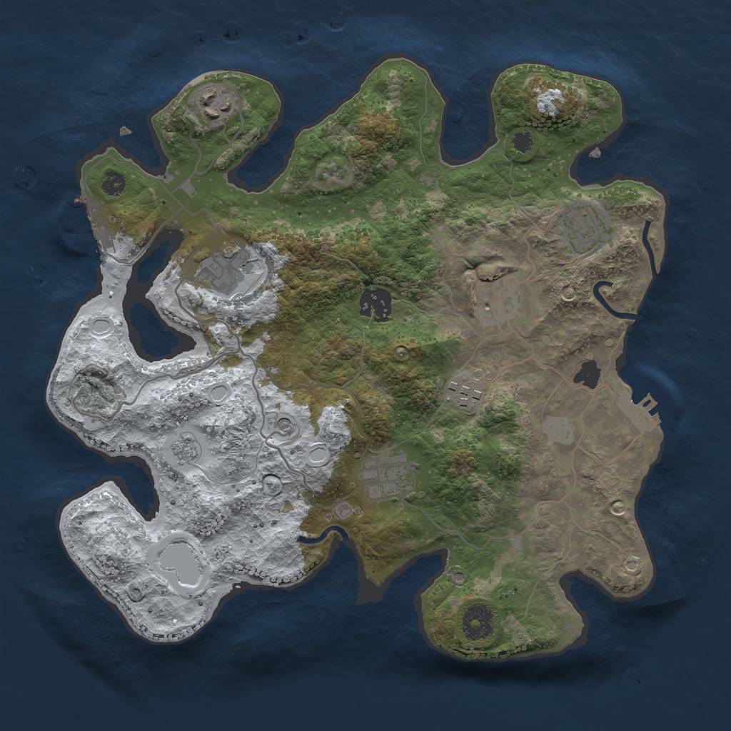 Rust Map: Procedural Map, Size: 3210, Seed: 88091854, 16 Monuments