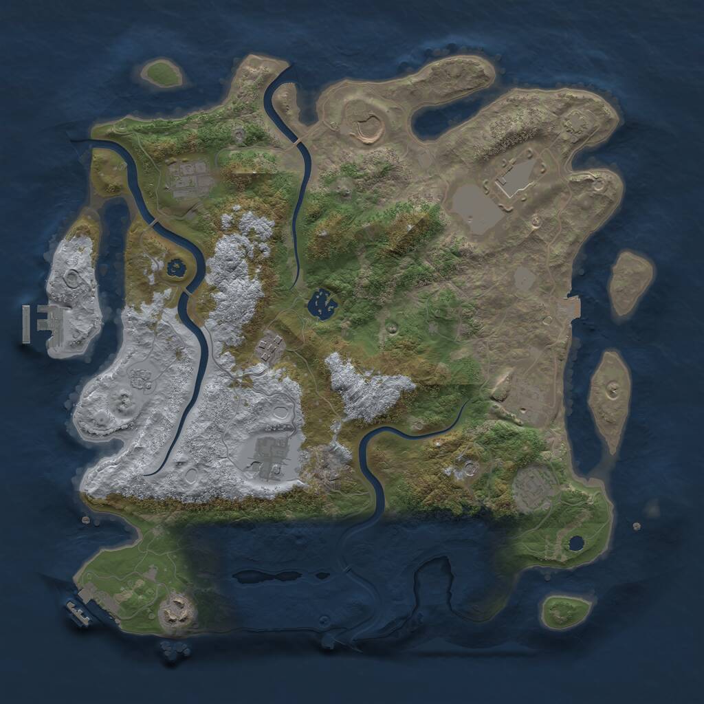 Rust Map: Procedural Map, Size: 3700, Seed: 12642, 15 Monuments