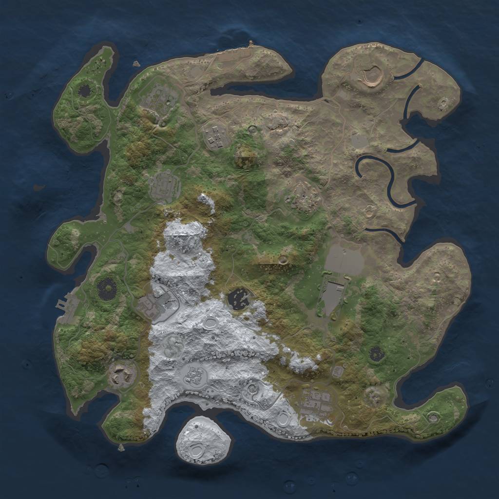 Rust Map: Procedural Map, Size: 3500, Seed: 1716391054, 19 Monuments