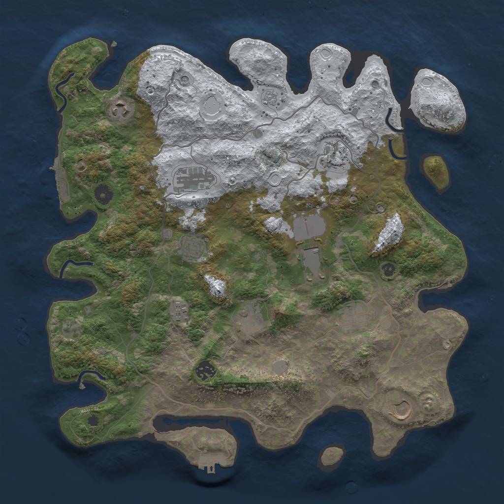 Rust Map: Procedural Map, Size: 4000, Seed: 634, 19 Monuments
