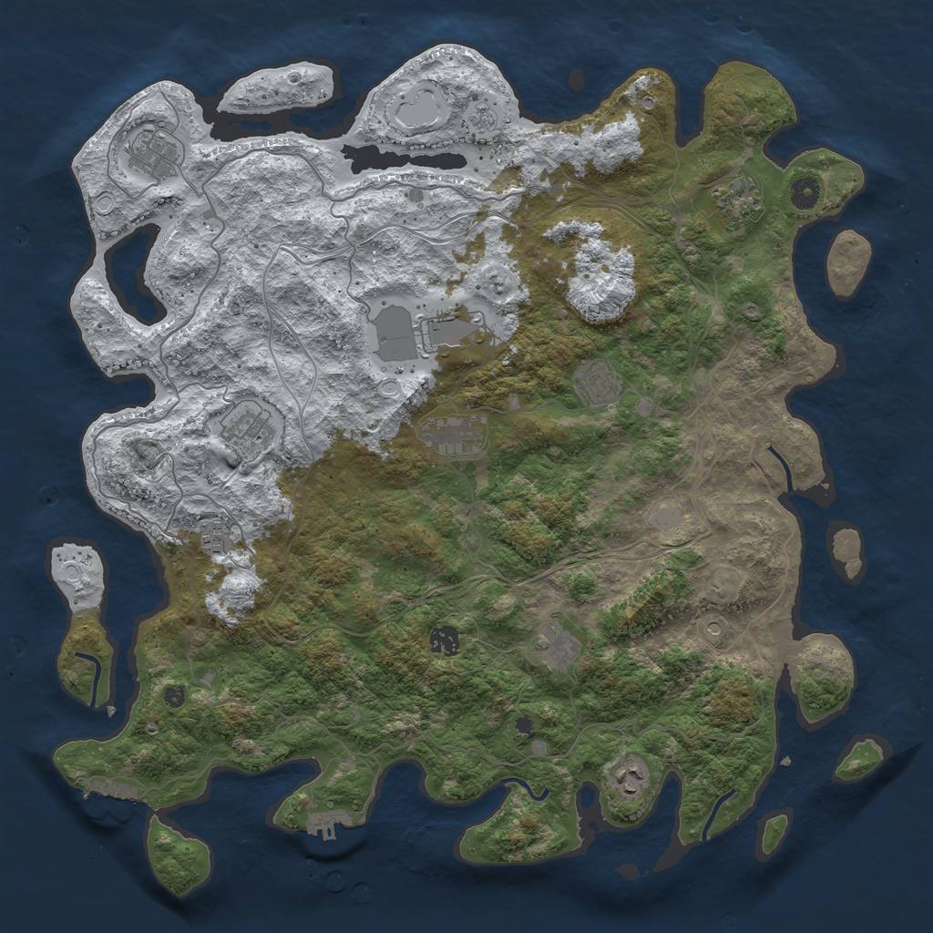 Rust Map: Procedural Map, Size: 4500, Seed: 18205, 19 Monuments