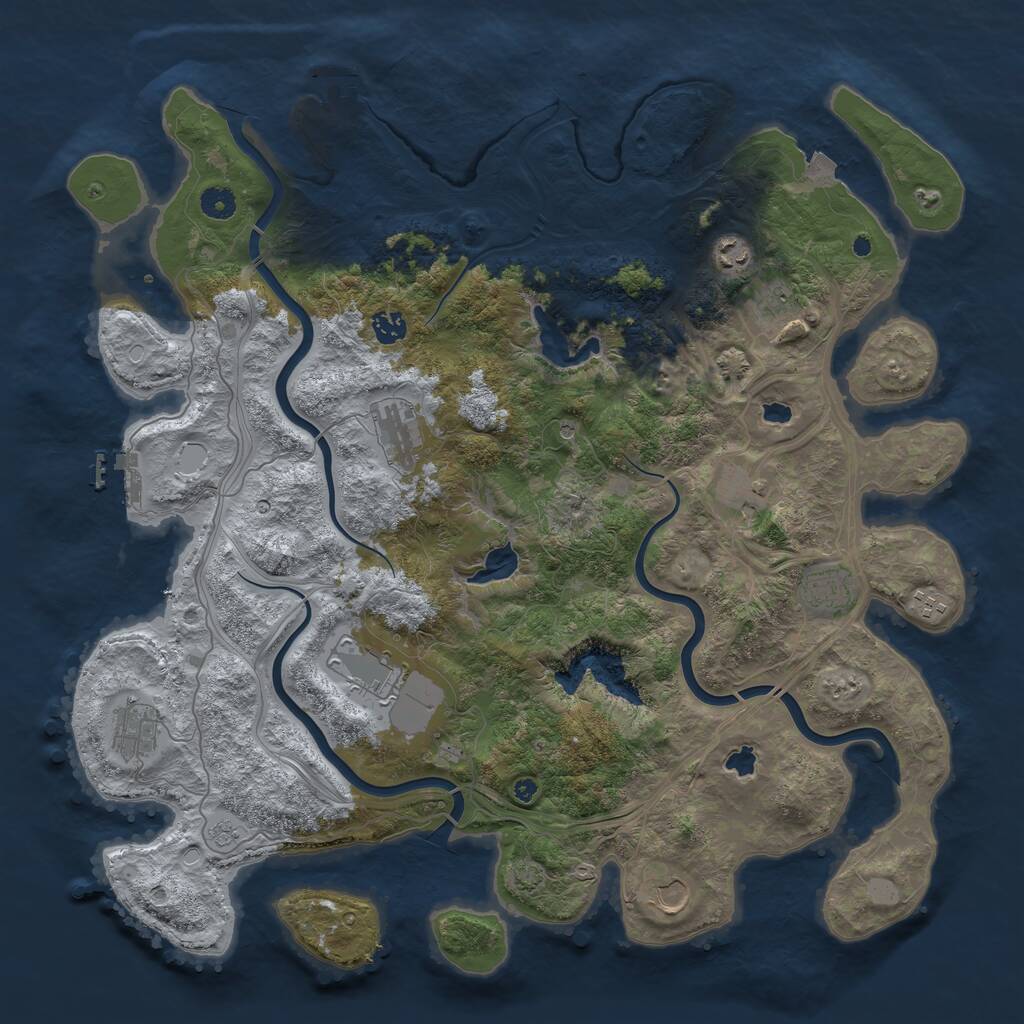 Rust Map: Procedural Map, Size: 4500, Seed: 9897854, 16 Monuments