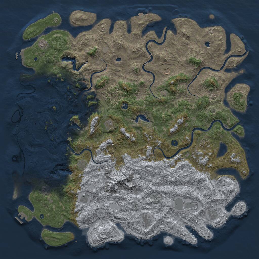Rust Map: Procedural Map, Size: 6000, Seed: 795700, 17 Monuments