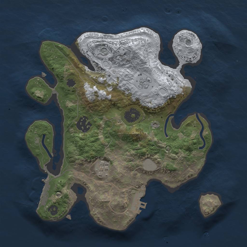 Rust Map: Procedural Map, Size: 2500, Seed: 5524, 11 Monuments