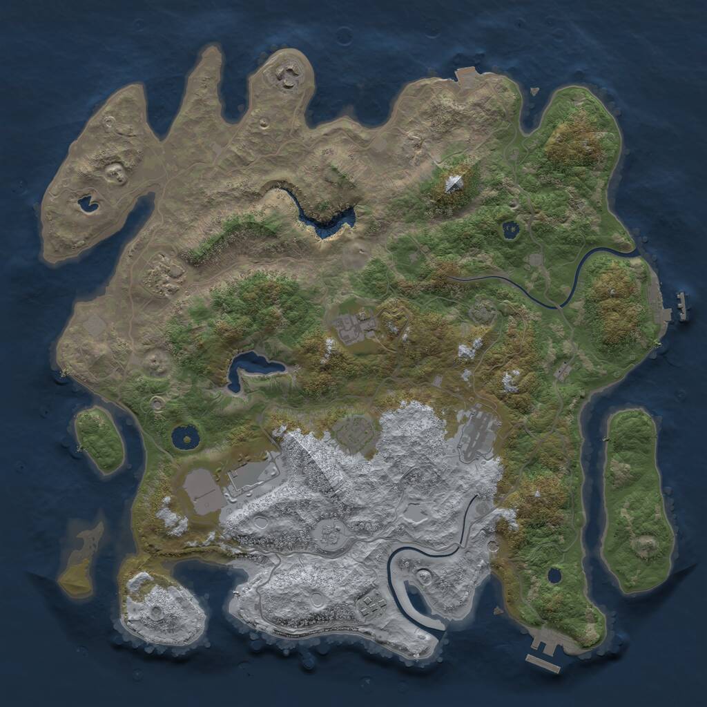 Rust Map: Procedural Map, Size: 4000, Seed: 547986, 13 Monuments