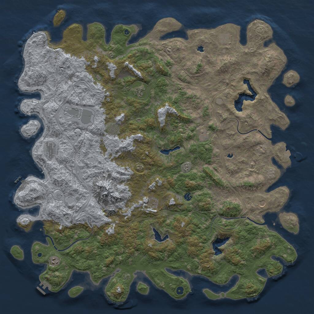 Rust Map: Procedural Map, Size: 6000, Seed: 815724, 17 Monuments