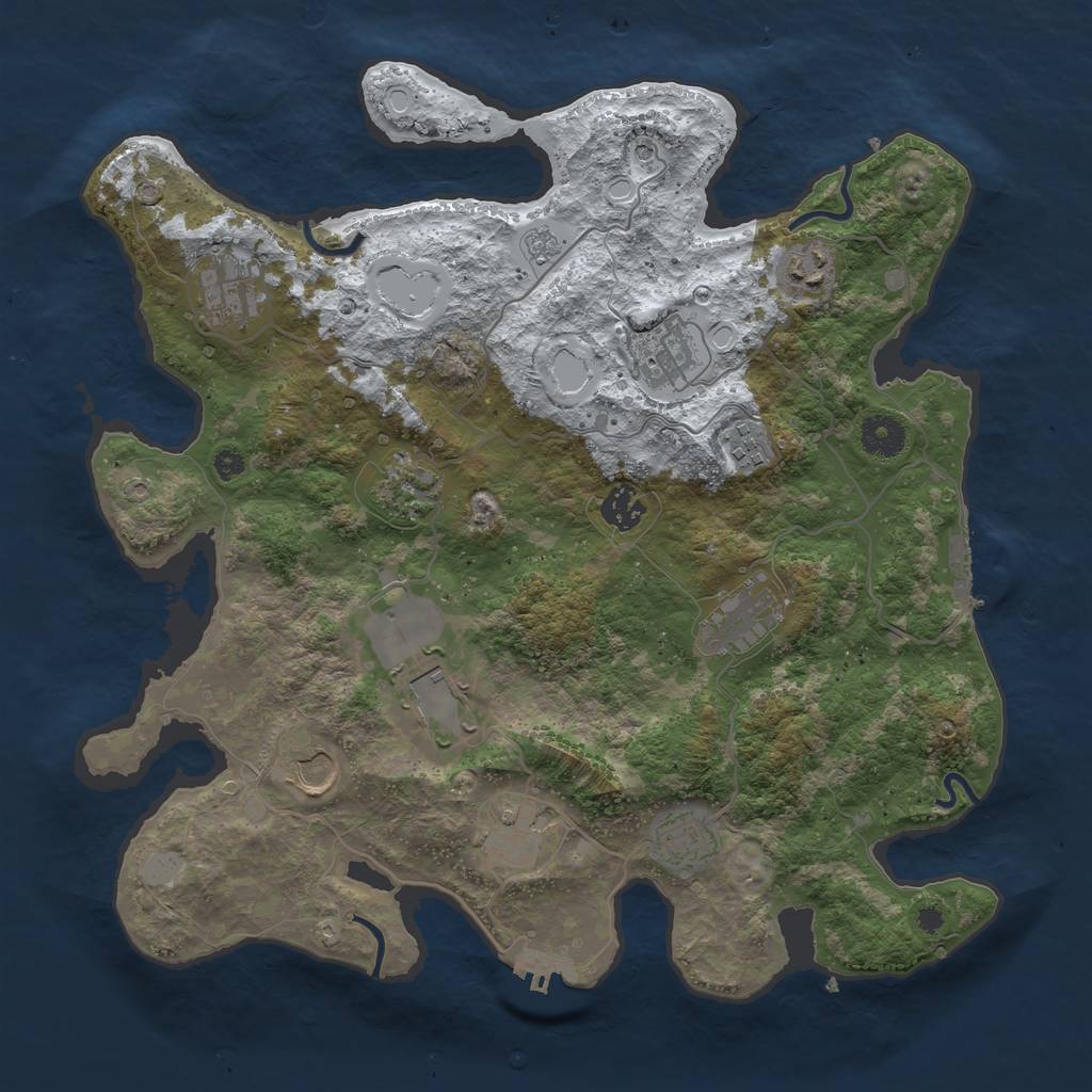 Rust Map: Procedural Map, Size: 3750, Seed: 1279882021, 20 Monuments