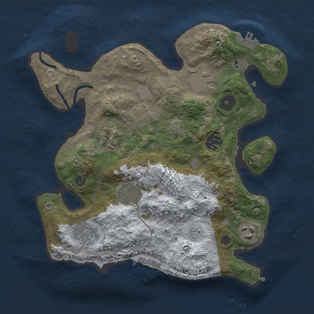 Rust Map: Procedural Map, Size: 3000, Seed: 45232, 15 Monuments