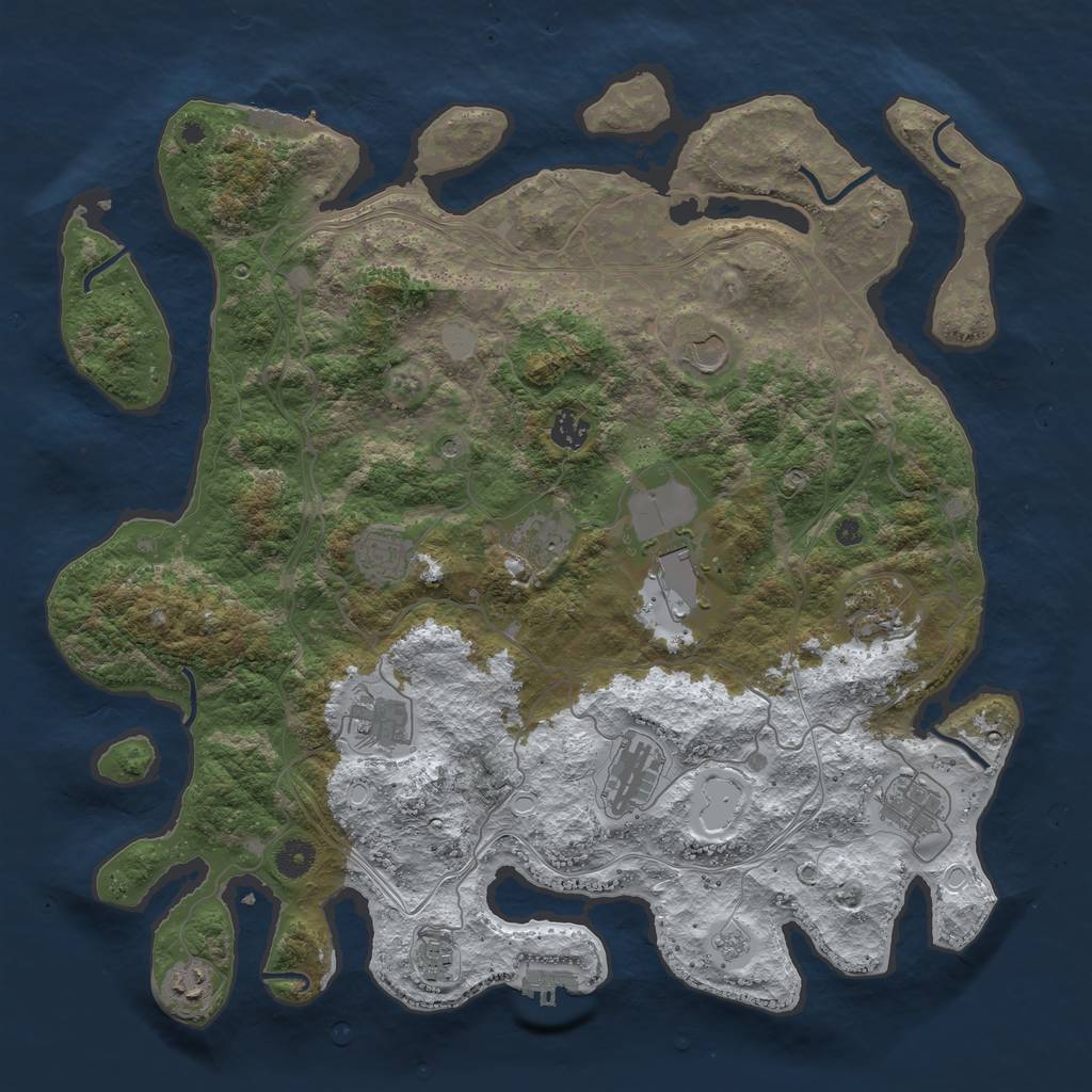 Rust Map: Procedural Map, Size: 4250, Seed: 758860697, 20 Monuments