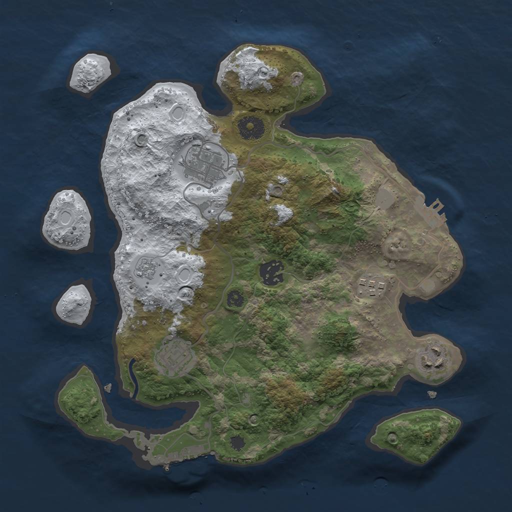 Rust Map: Procedural Map, Size: 3000, Seed: 1425927647, 13 Monuments