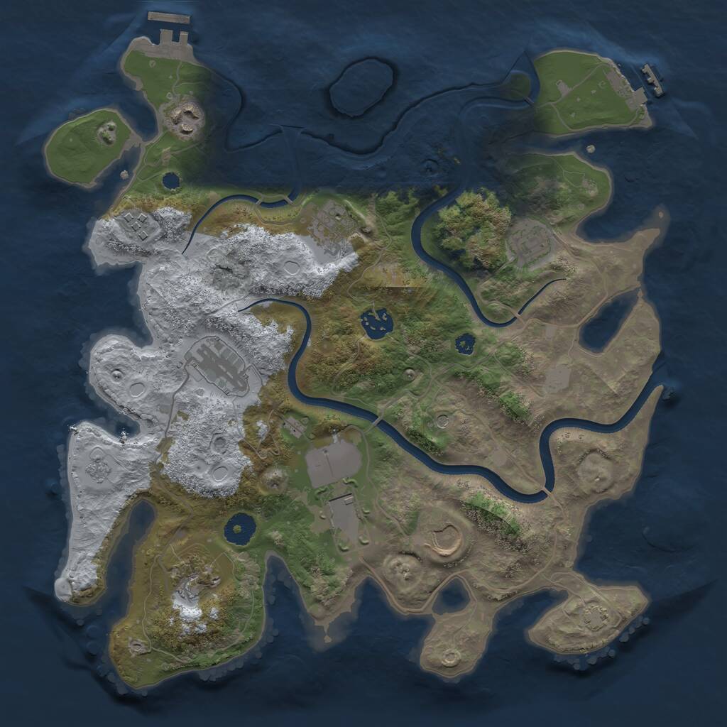 Rust Map: Procedural Map, Size: 3500, Seed: 1590702056, 15 Monuments
