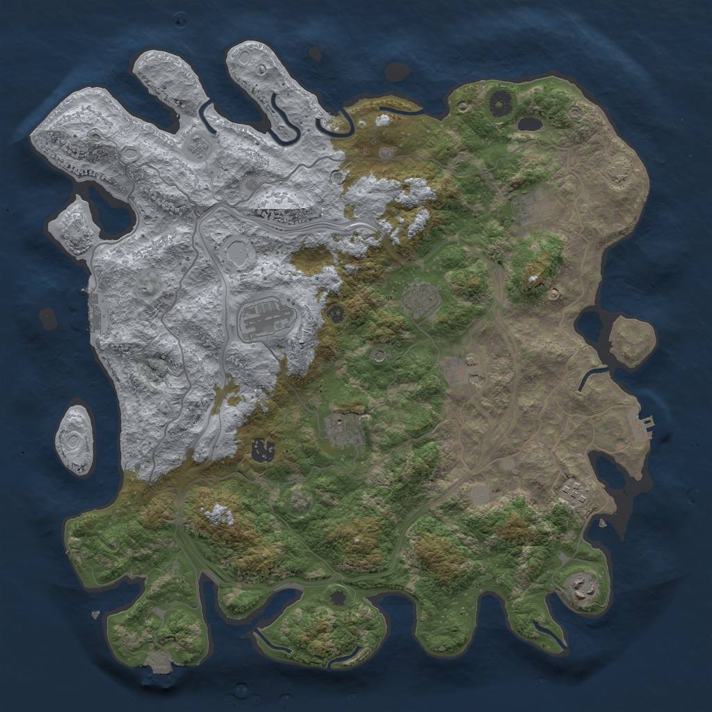 Rust Map: Procedural Map, Size: 4250, Seed: 11289, 16 Monuments