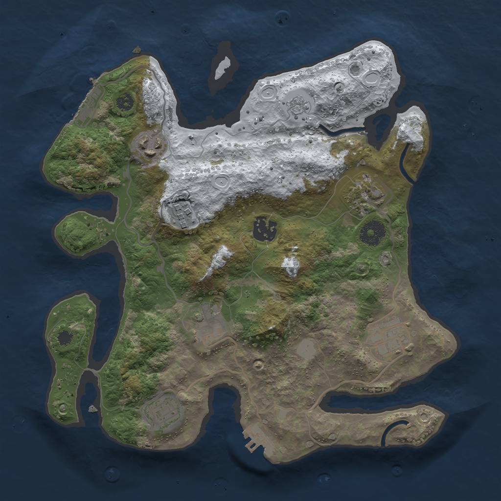 Rust Map: Procedural Map, Size: 3000, Seed: 1320984862, 15 Monuments