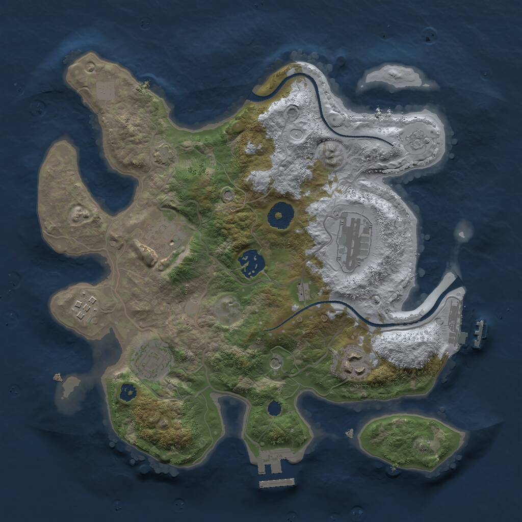 Rust Map: Procedural Map, Size: 3000, Seed: 100782, 12 Monuments