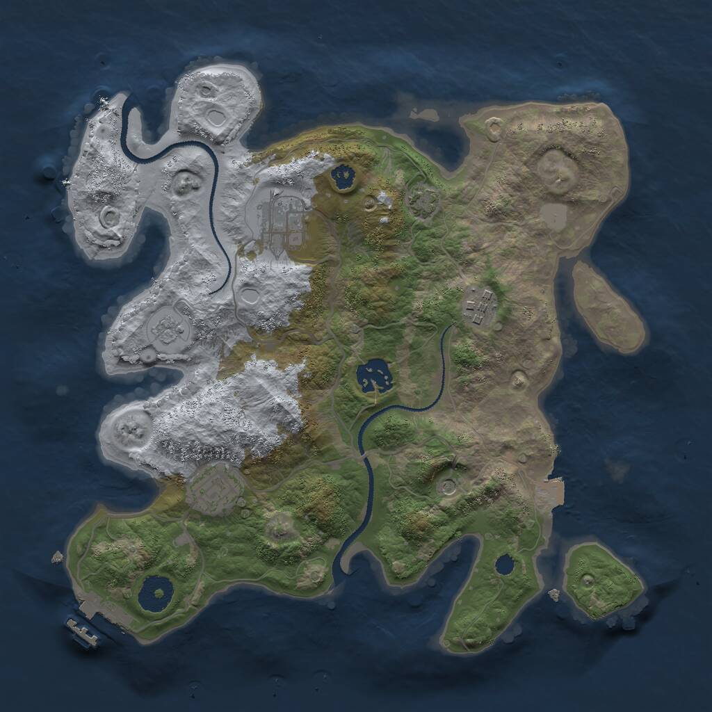 Rust Map: Procedural Map, Size: 3000, Seed: 2434097, 9 Monuments