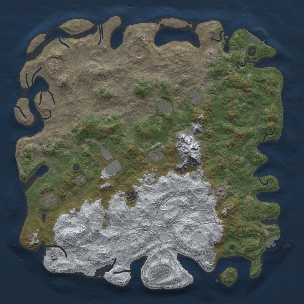 Rust Map: Procedural Map, Size: 5000, Seed: 1573730245, 20 Monuments