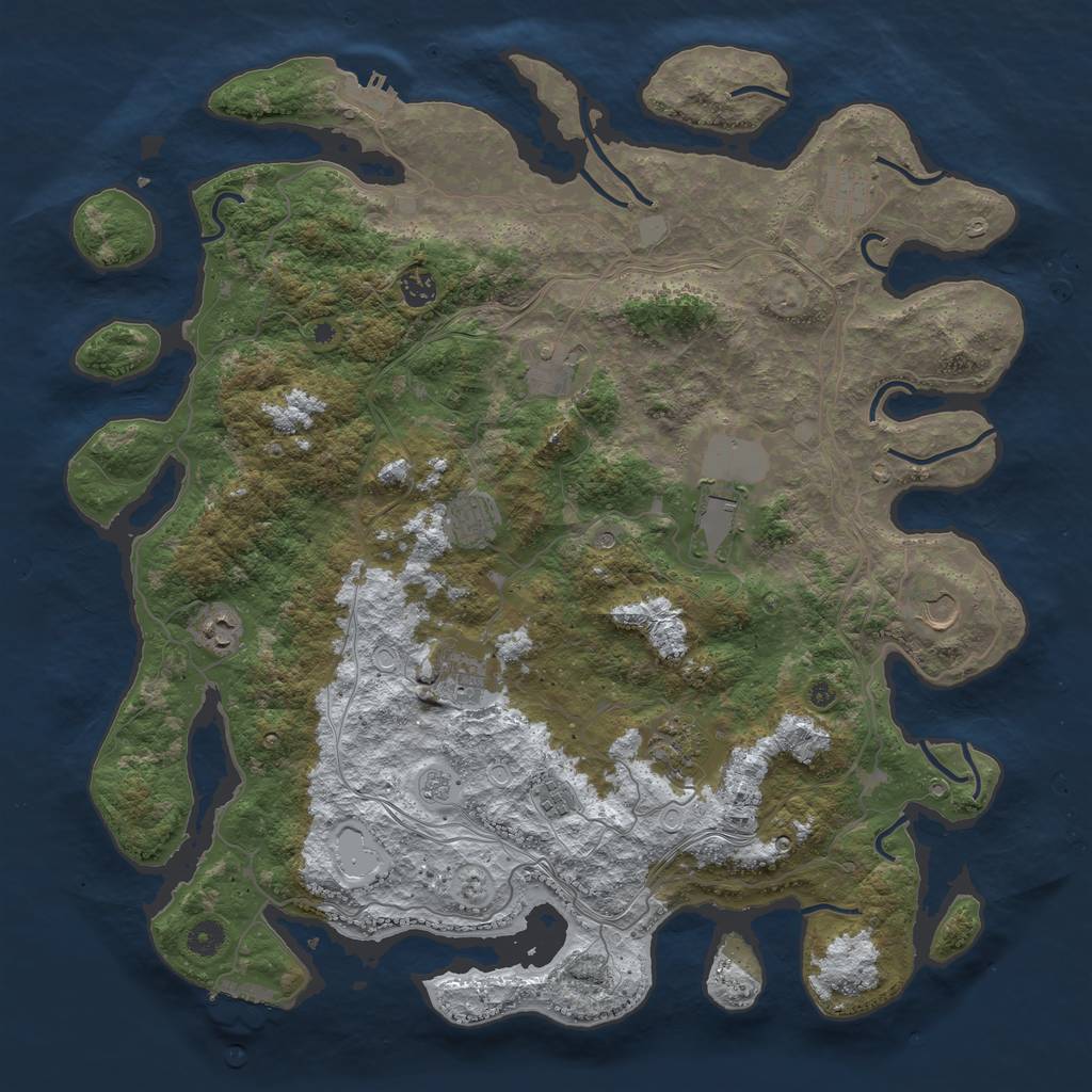 Rust Map: Procedural Map, Size: 4500, Seed: 50938, 19 Monuments