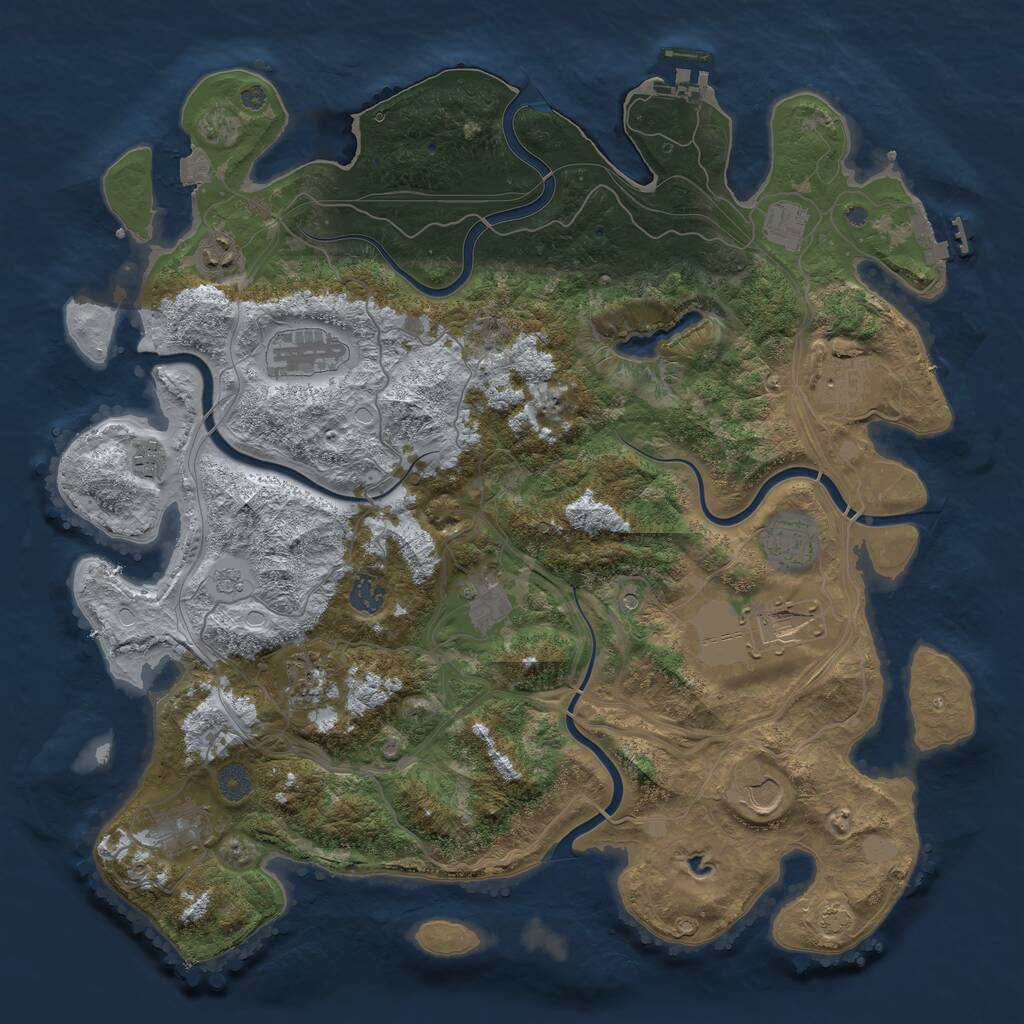 Rust Map: Procedural Map, Size: 4250, Seed: 259149605, 19 Monuments