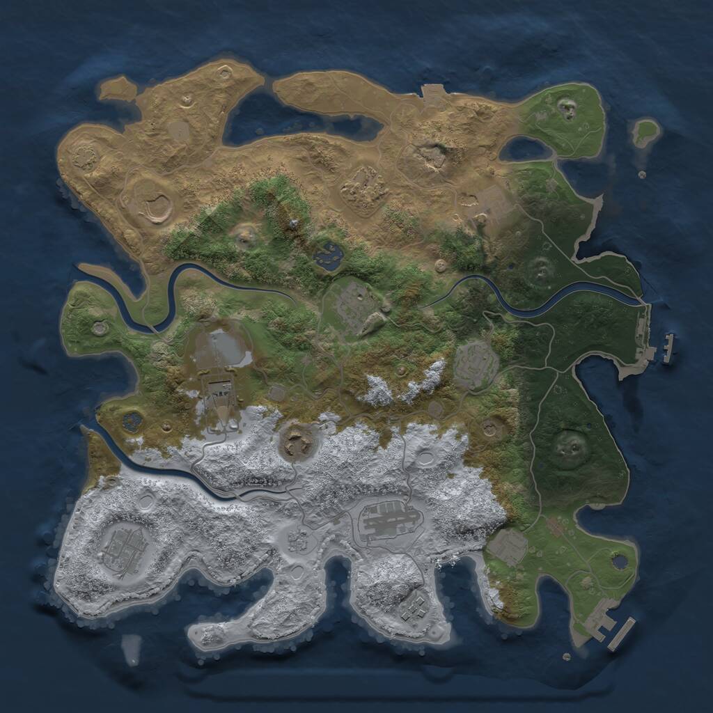 Rust Map: Procedural Map, Size: 3750, Seed: 1367405598, 19 Monuments