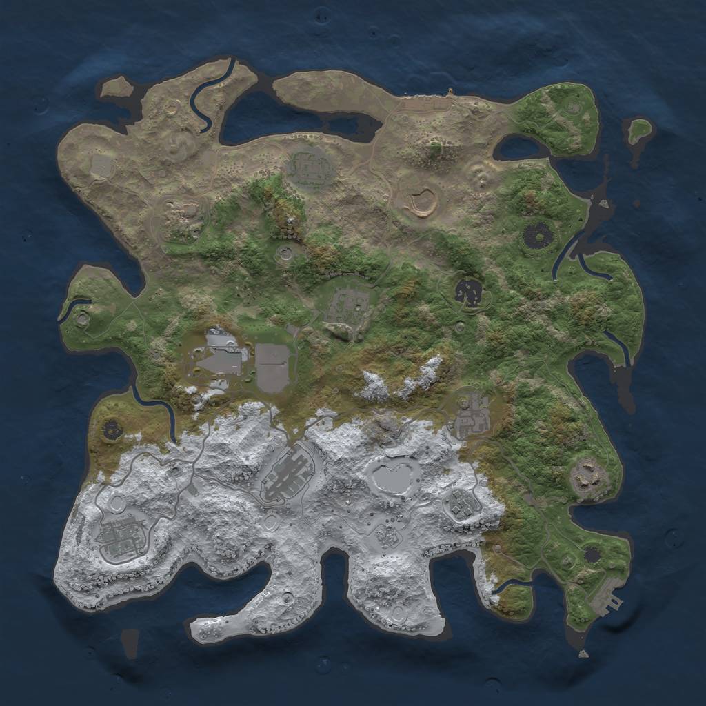 Rust Map: Procedural Map, Size: 3750, Seed: 1367405598, 20 Monuments