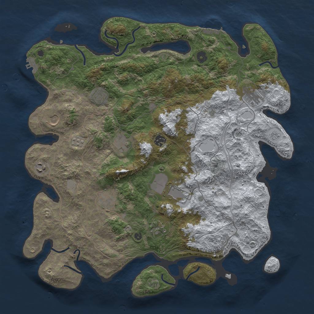 Rust Map: Procedural Map, Size: 4250, Seed: 2625145, 19 Monuments