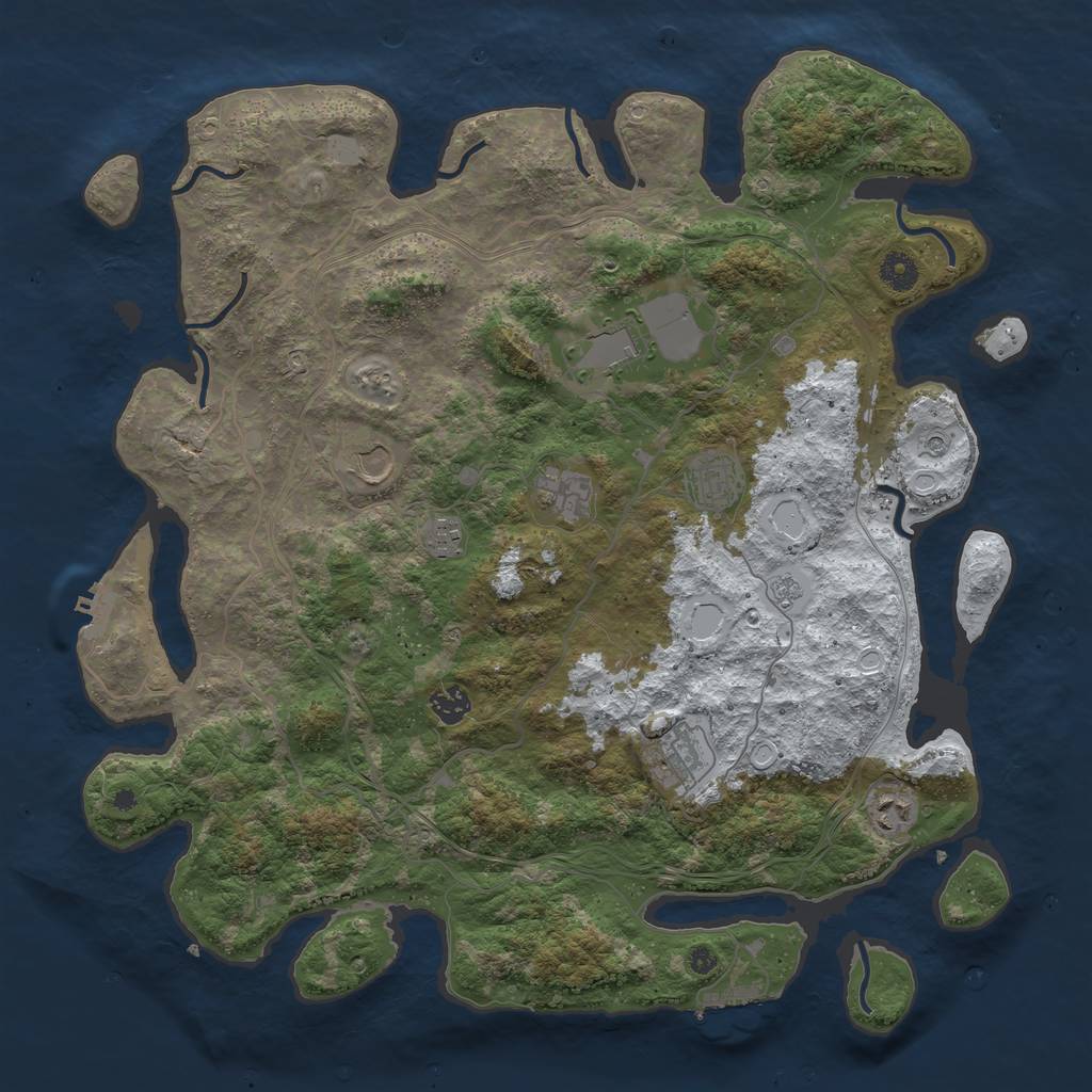 Rust Map: Procedural Map, Size: 4250, Seed: 1067355015, 17 Monuments
