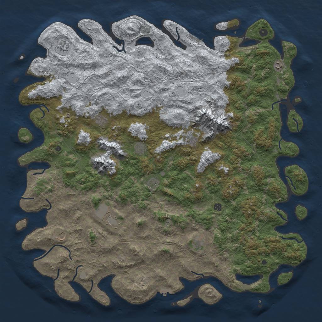 Rust Map: Procedural Map, Size: 6000, Seed: 732281, 20 Monuments