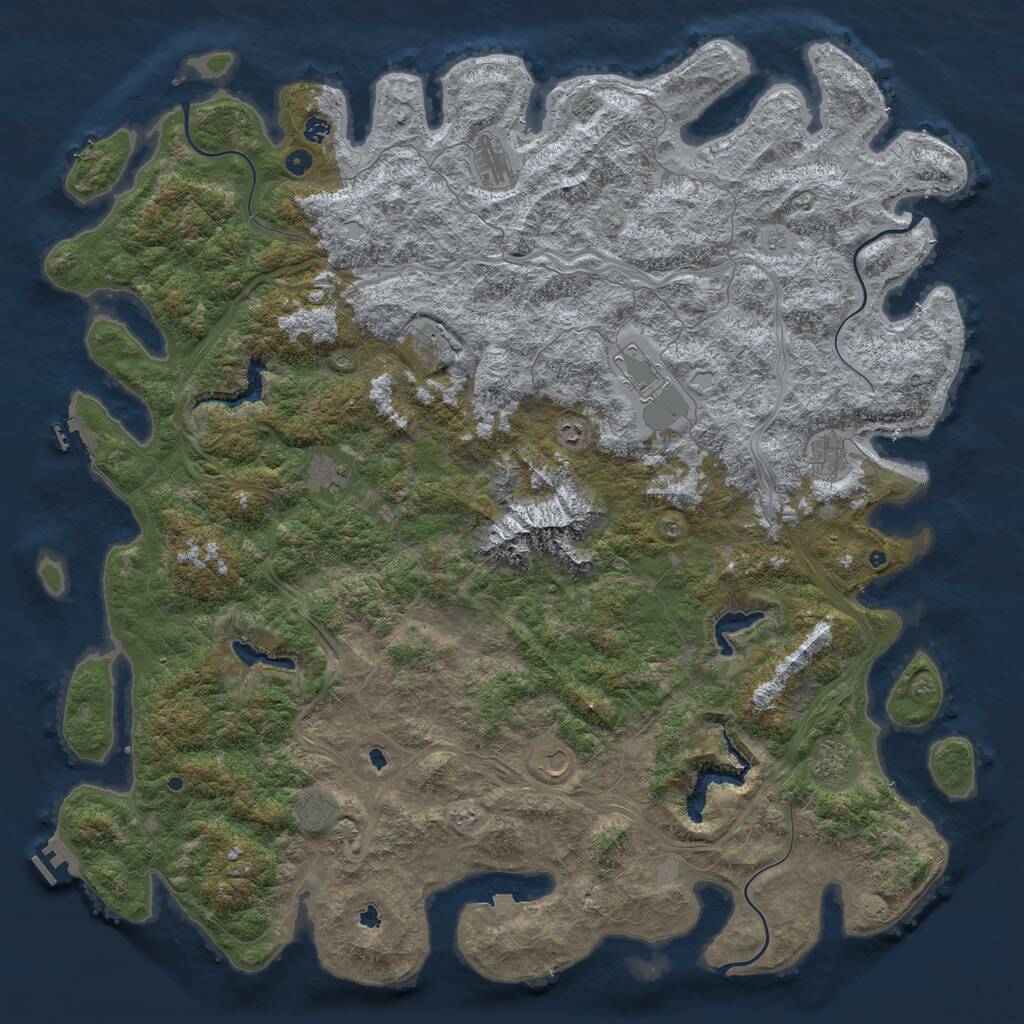Rust Map: Procedural Map, Size: 6000, Seed: 294000, 17 Monuments