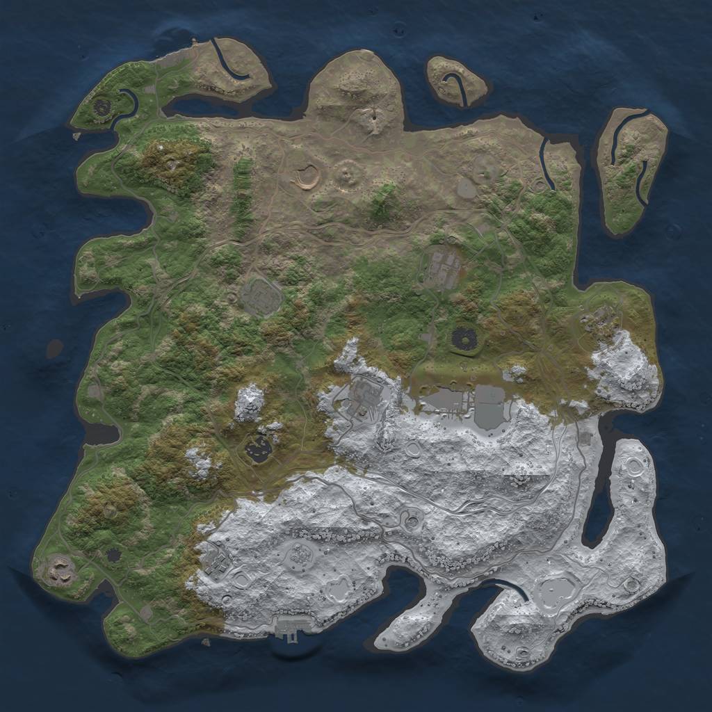 Rust Map: Procedural Map, Size: 4250, Seed: 15141237, 18 Monuments
