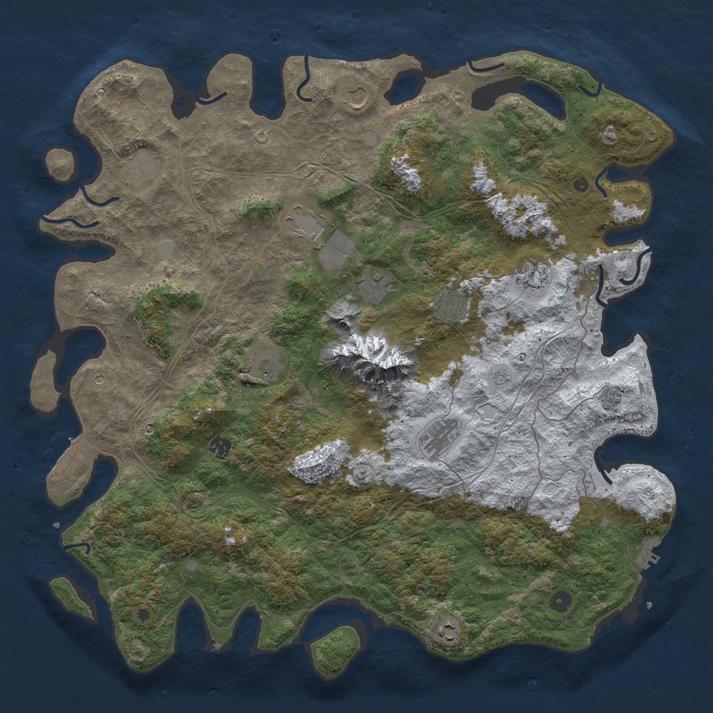 Rust Map: Procedural Map, Size: 5000, Seed: 8567425, 20 Monuments