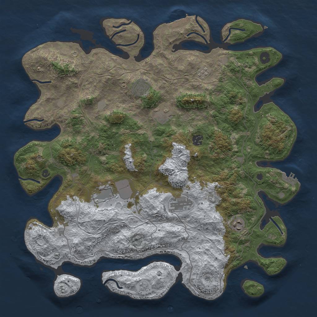 Rust Map: Procedural Map, Size: 4250, Seed: 1717006233, 16 Monuments