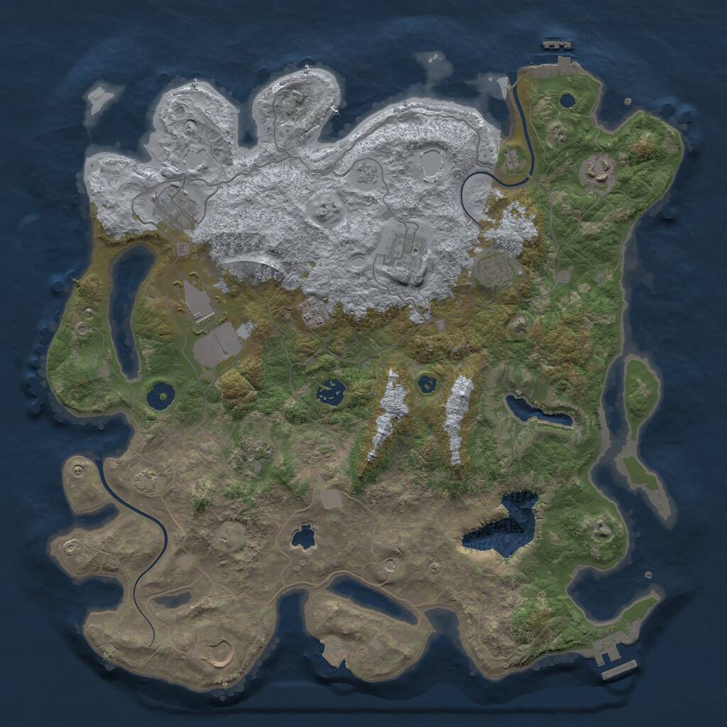 Rust Map: Procedural Map, Size: 4000, Seed: 45878334, 15 Monuments