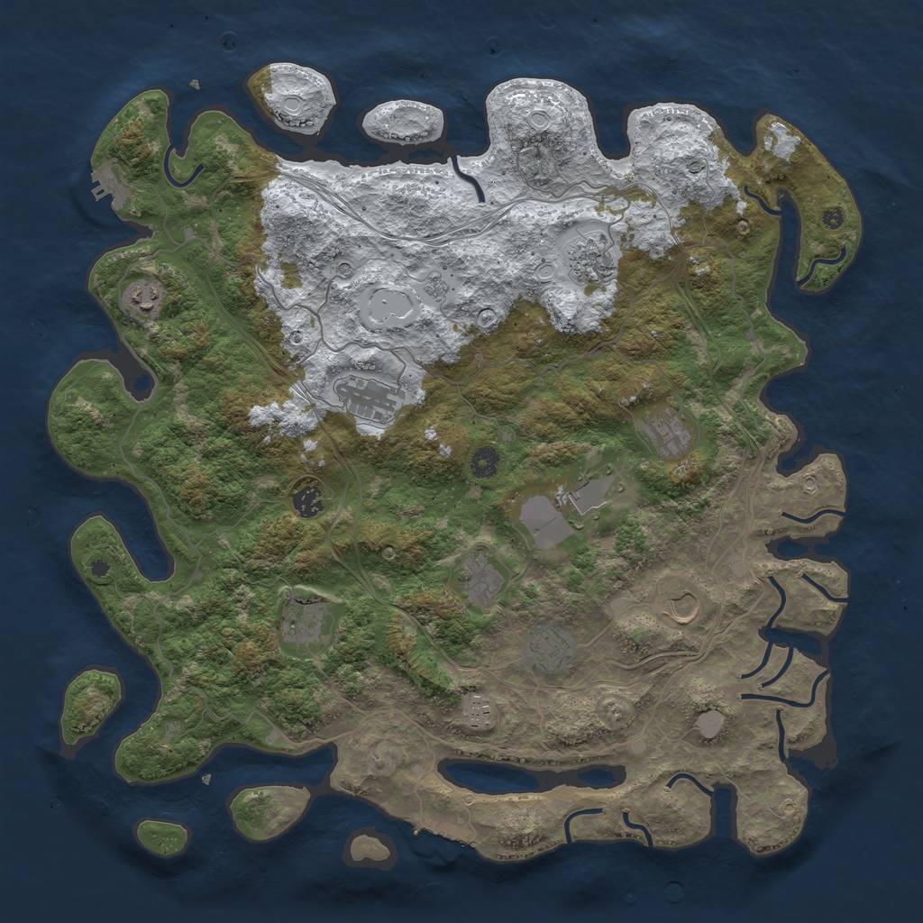 Rust Map: Procedural Map, Size: 4500, Seed: 85445, 20 Monuments
