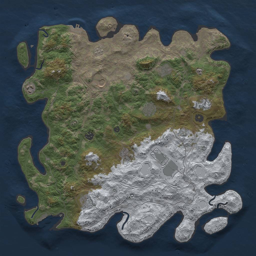 Rust Map: Procedural Map, Size: 4497, Seed: 21919609, 19 Monuments