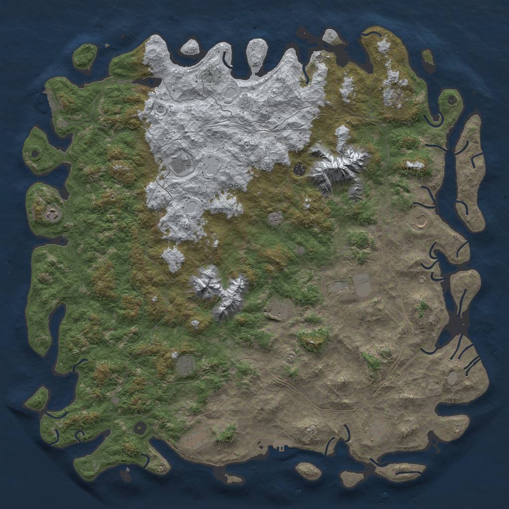 Rust Map: Procedural Map, Size: 6000, Seed: 30204946, 20 Monuments