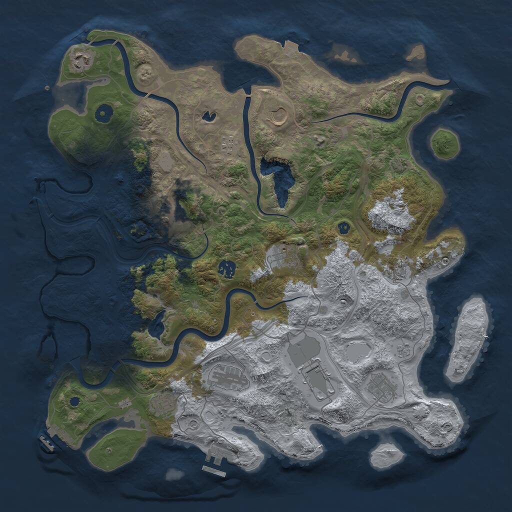 Rust Map: Procedural Map, Size: 4250, Seed: 214451951, 17 Monuments