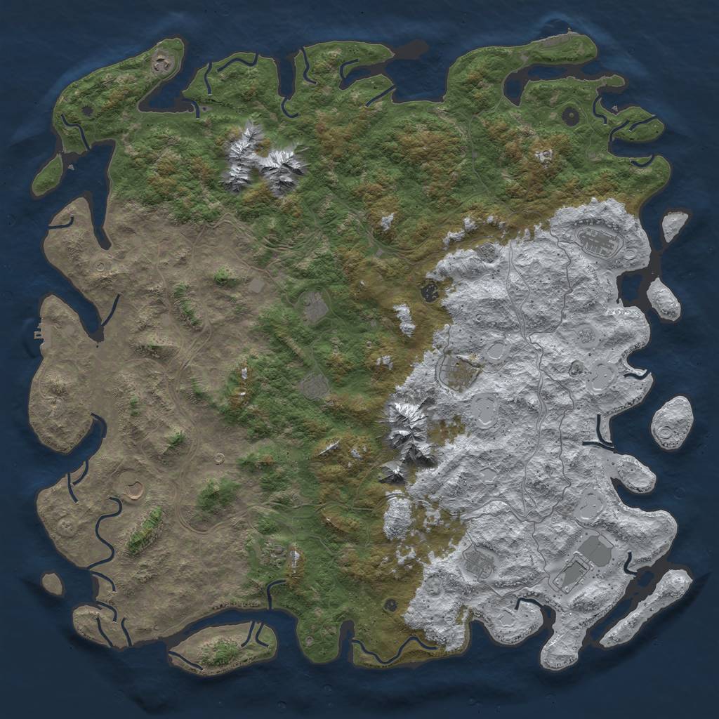Rust Map: Procedural Map, Size: 6000, Seed: 718230, 20 Monuments