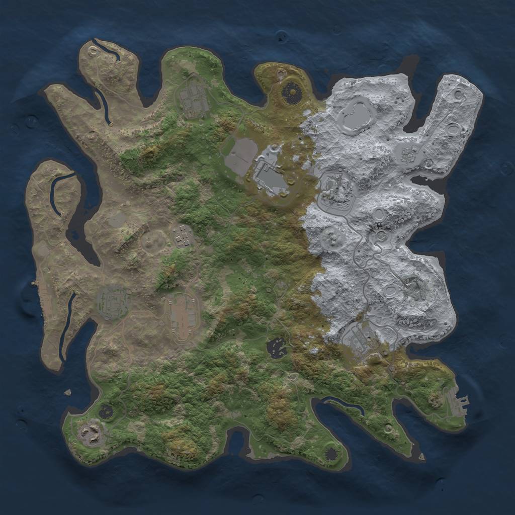 Rust Map: Procedural Map, Size: 3700, Seed: 187, 18 Monuments