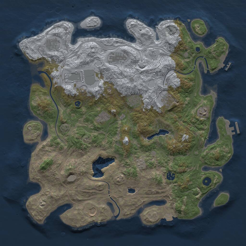 Rust Map: Procedural Map, Size: 4250, Seed: 1404, 16 Monuments