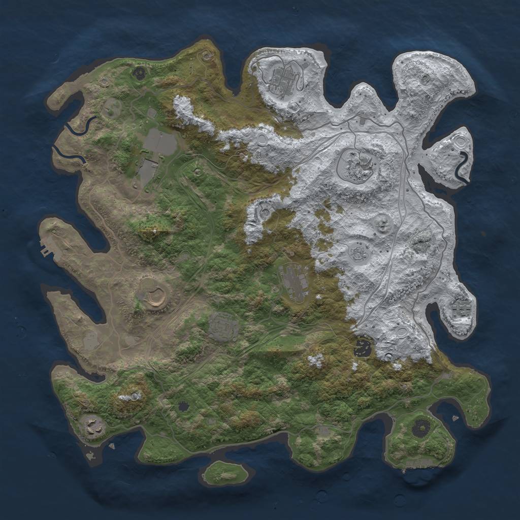 Rust Map: Procedural Map, Size: 4250, Seed: 126498938, 18 Monuments