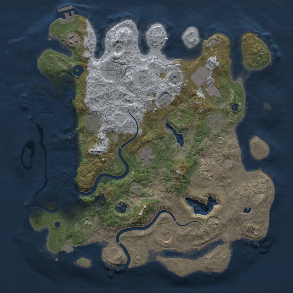 Rust Map: Procedural Map, Size: 4000, Seed: 13214345, 16 Monuments