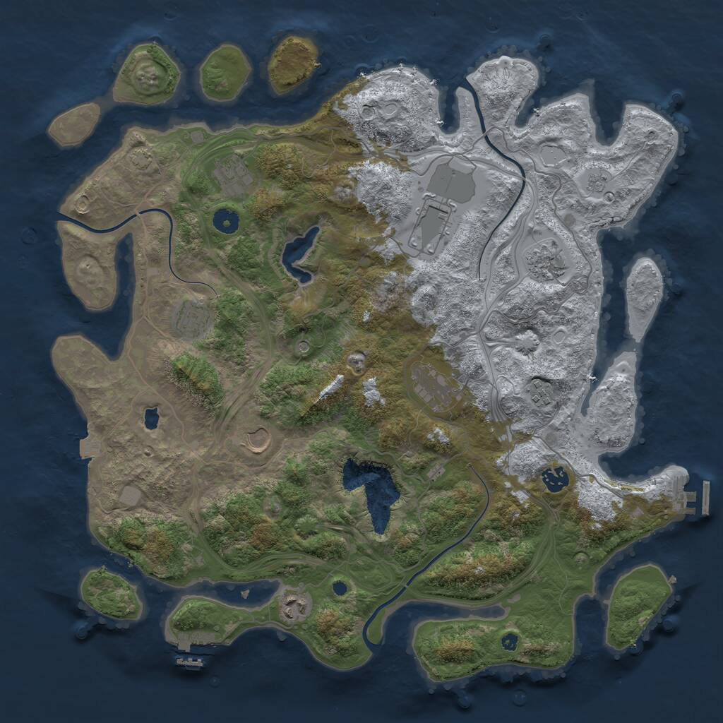 Rust Map: Procedural Map, Size: 4250, Seed: 606342555, 15 Monuments