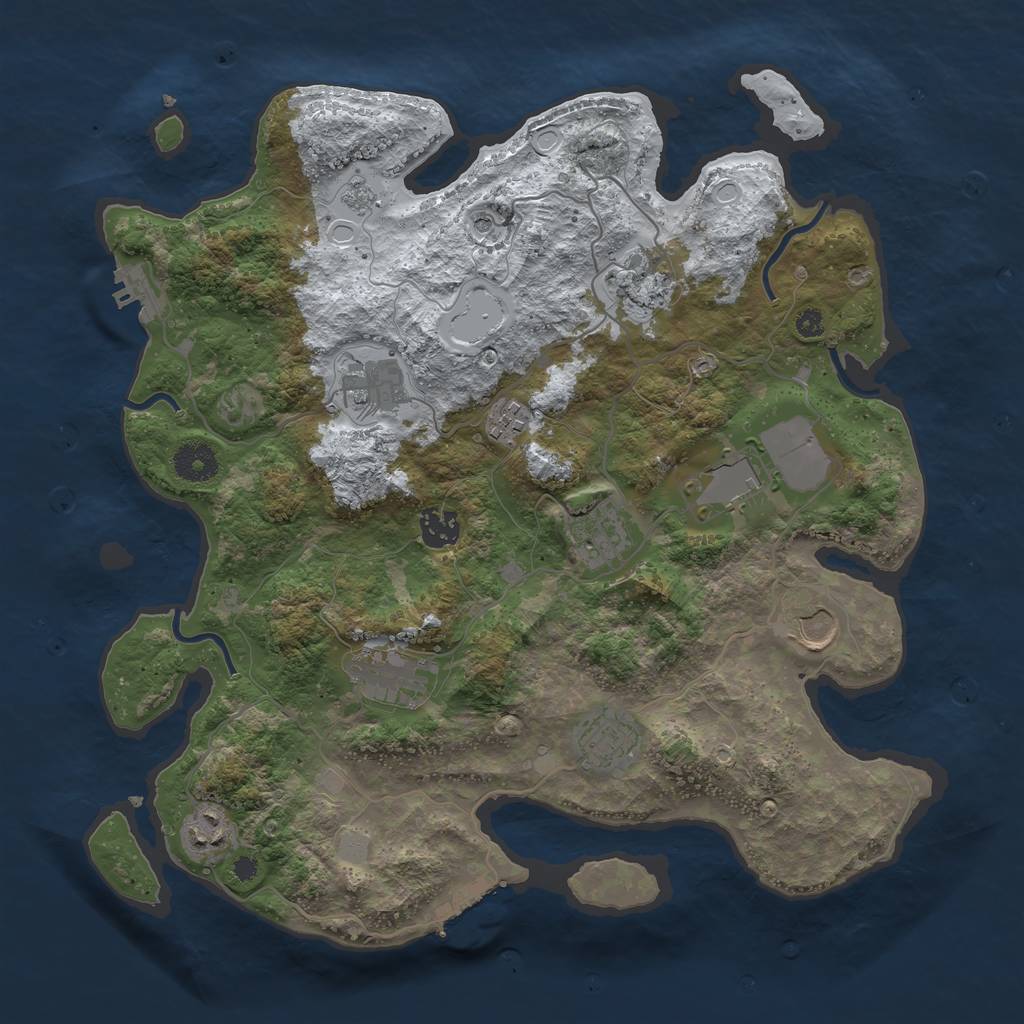 Rust Map: Procedural Map, Size: 3695, Seed: 5, 19 Monuments