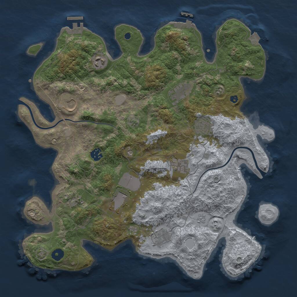 Rust Map: Procedural Map, Size: 3750, Seed: 1047028192, 15 Monuments